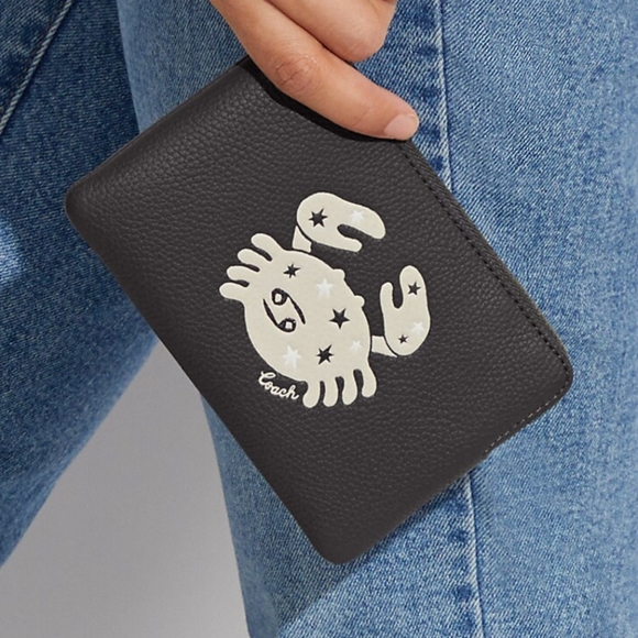 Coach Corner Zip Wristlet With Cancer Sign - Picture 3 of 6